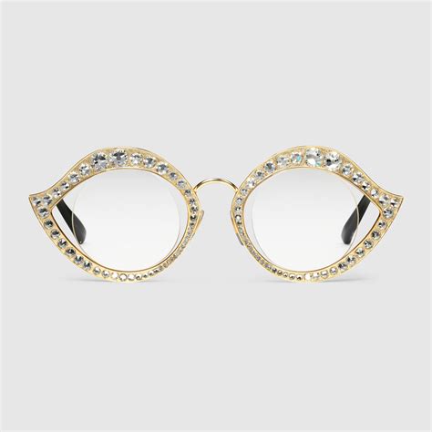 gucci crystal cat eye glasses